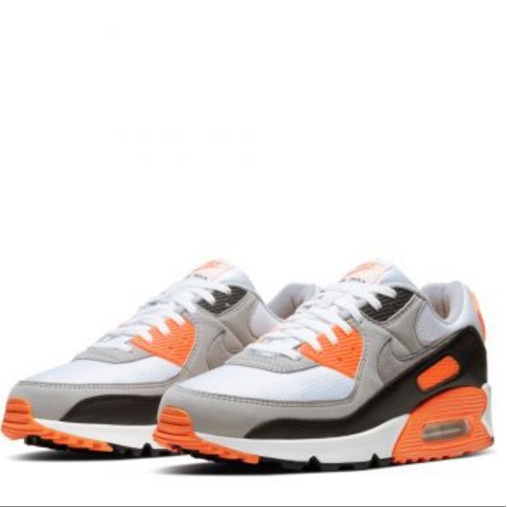 NIB Mens NIKE AIR MAX 90 White Grey black orange